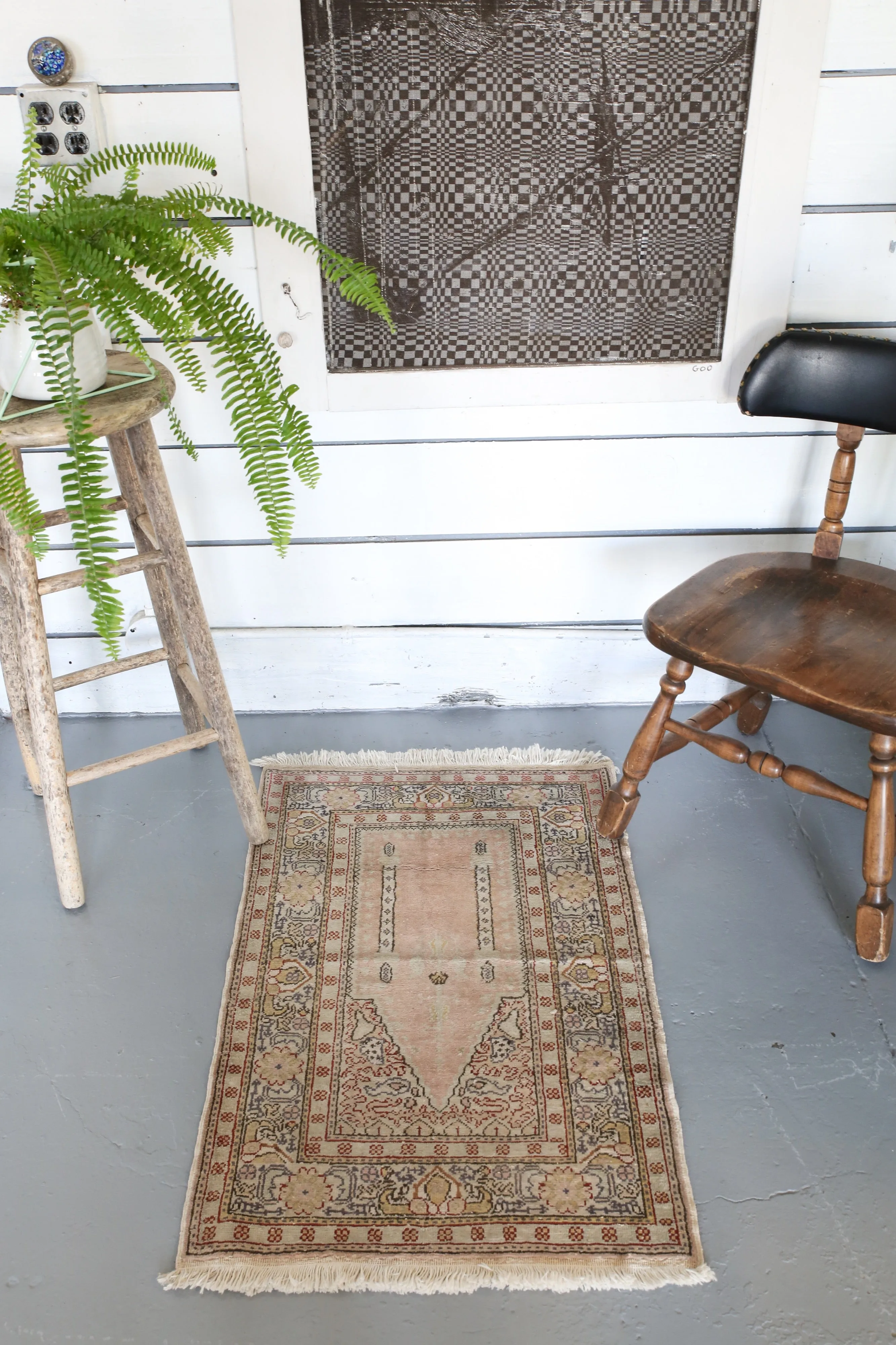 Vintage Mini Turkish Rug 2ftx3.4ft