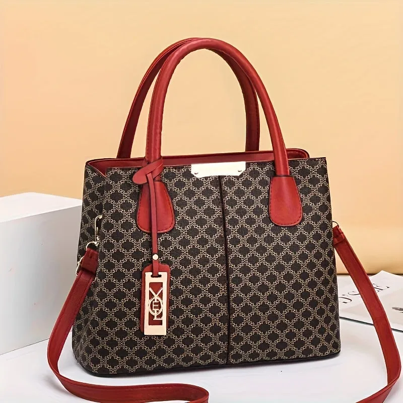 Vintage Plaid Tote Bag with Adjustable Strap