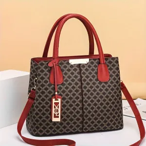 Vintage Plaid Tote Bag with Adjustable Strap