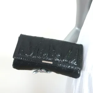 Vintage Susan Gail Snakeskin Clutch Black Small Chain Strap Shoulder Bag