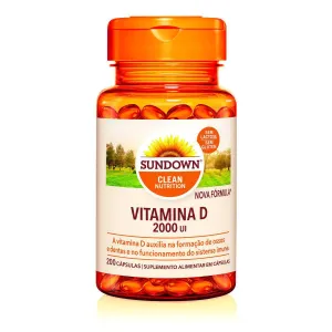 Vitamina D (Sundown Naturals)  2000UI - 200 Unidades - Cápsula
