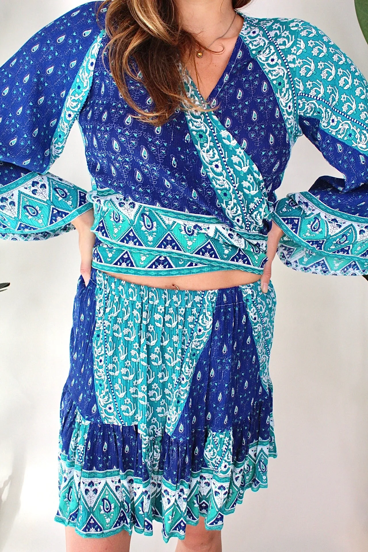 Walker & Wade Boho Top Peacock
