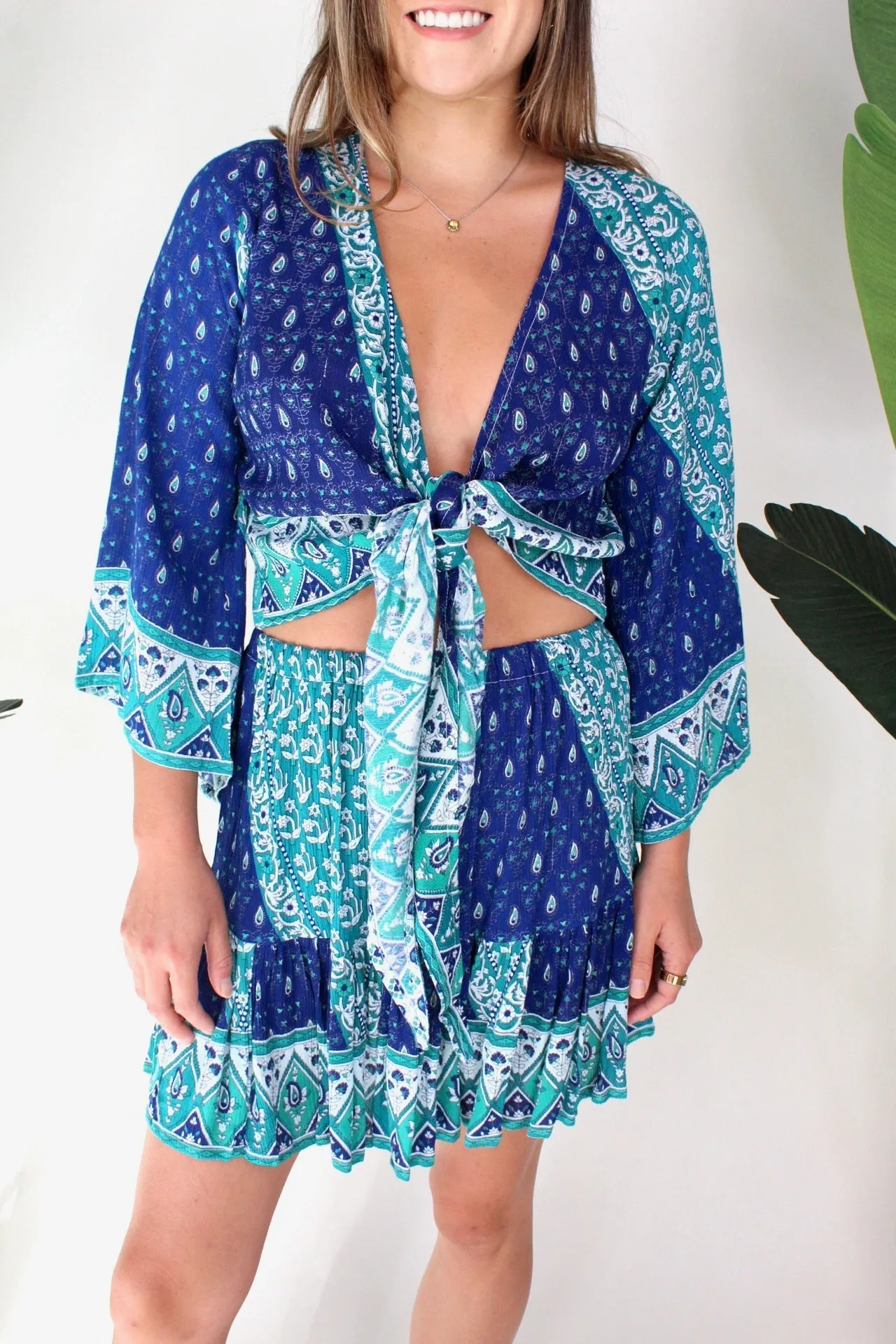 Walker & Wade Boho Top Peacock