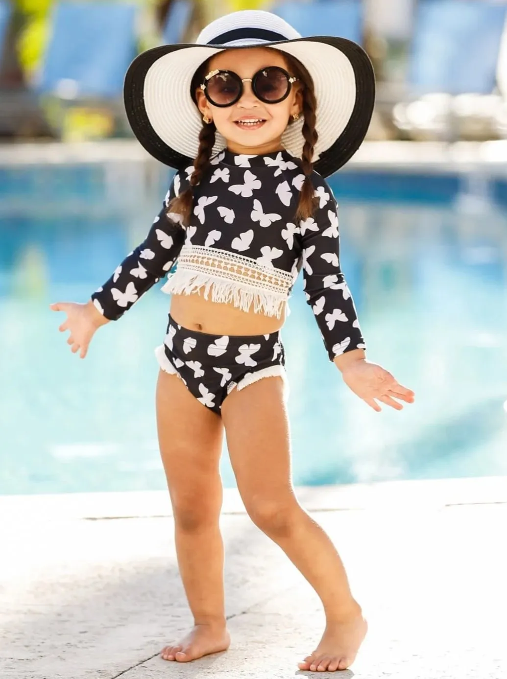 Weekend Getaway Rash Guard Two Piece Swimsuit