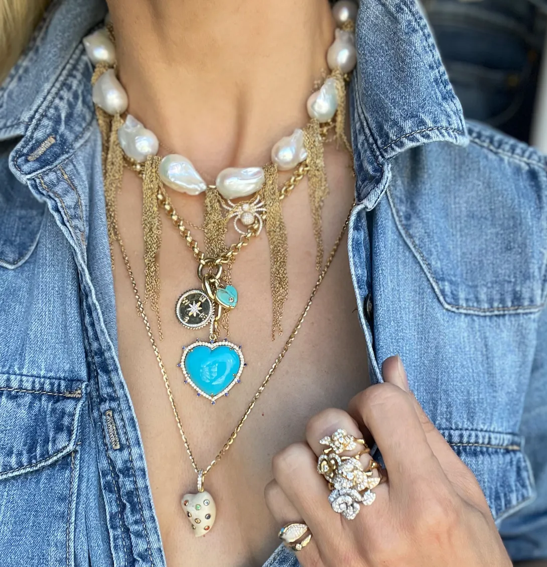 White Baroque 18" Necklace