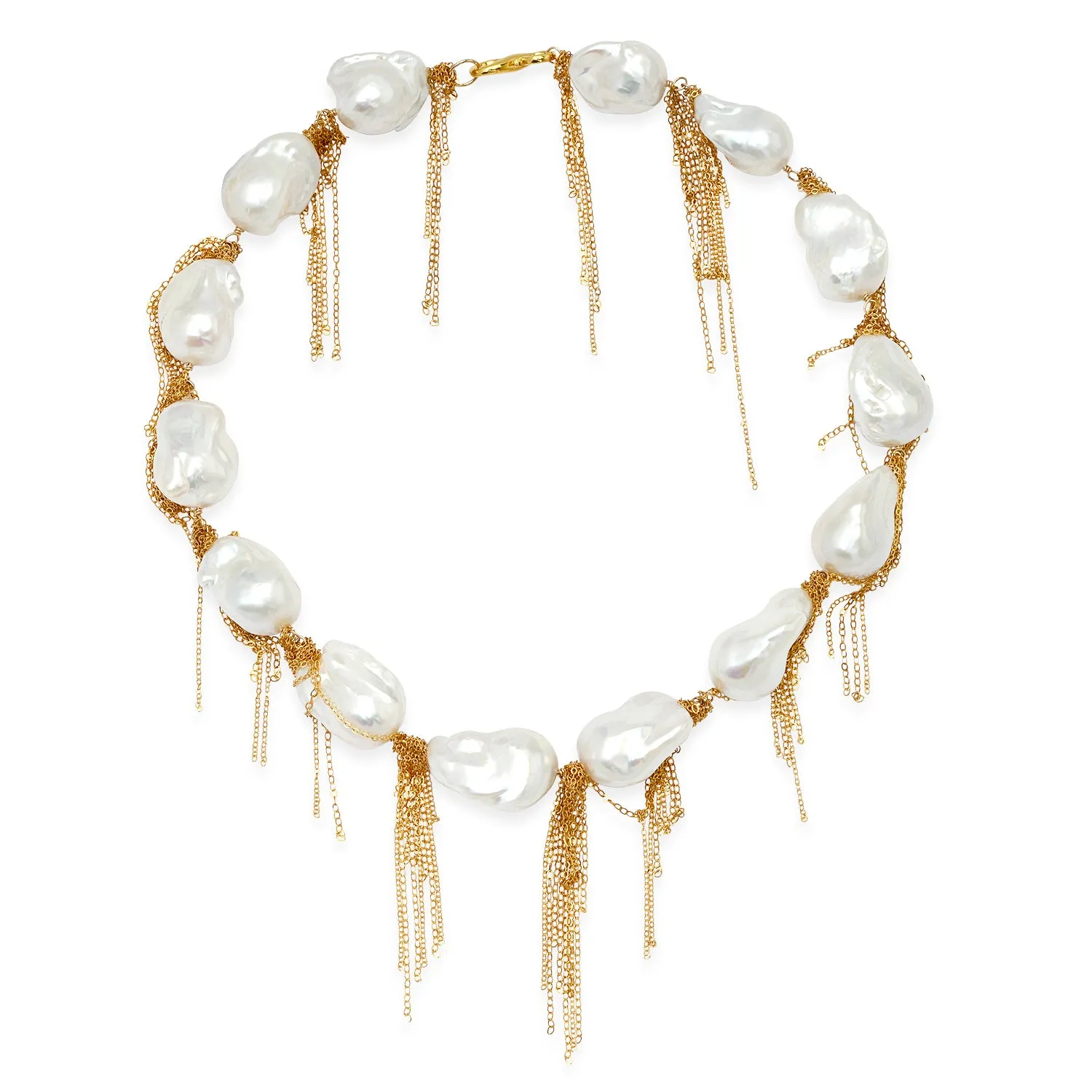 White Baroque 18" Necklace