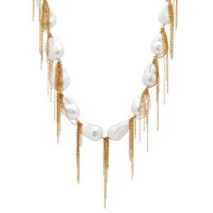 White Baroque 18" Necklace