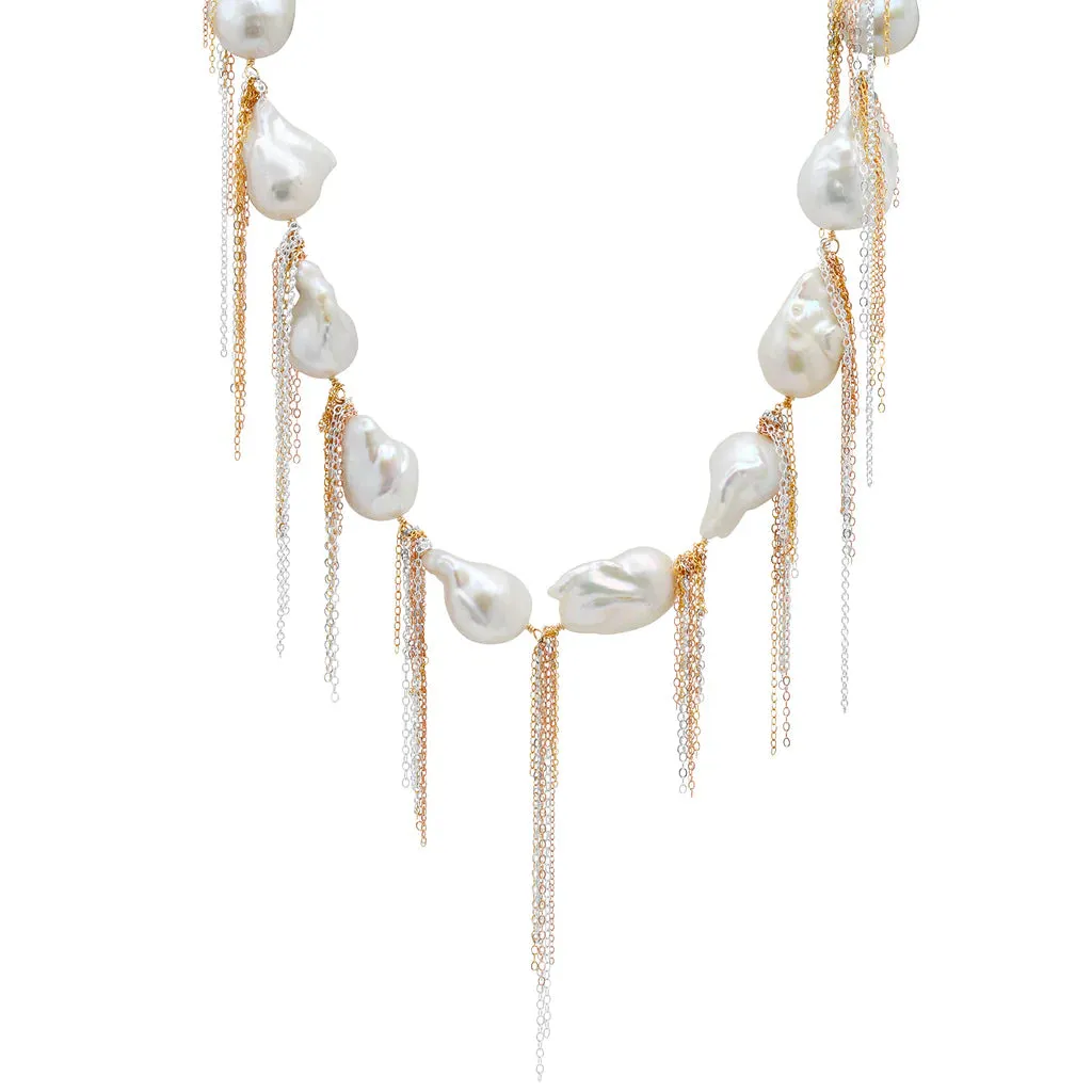 White Fringe 16" Strand