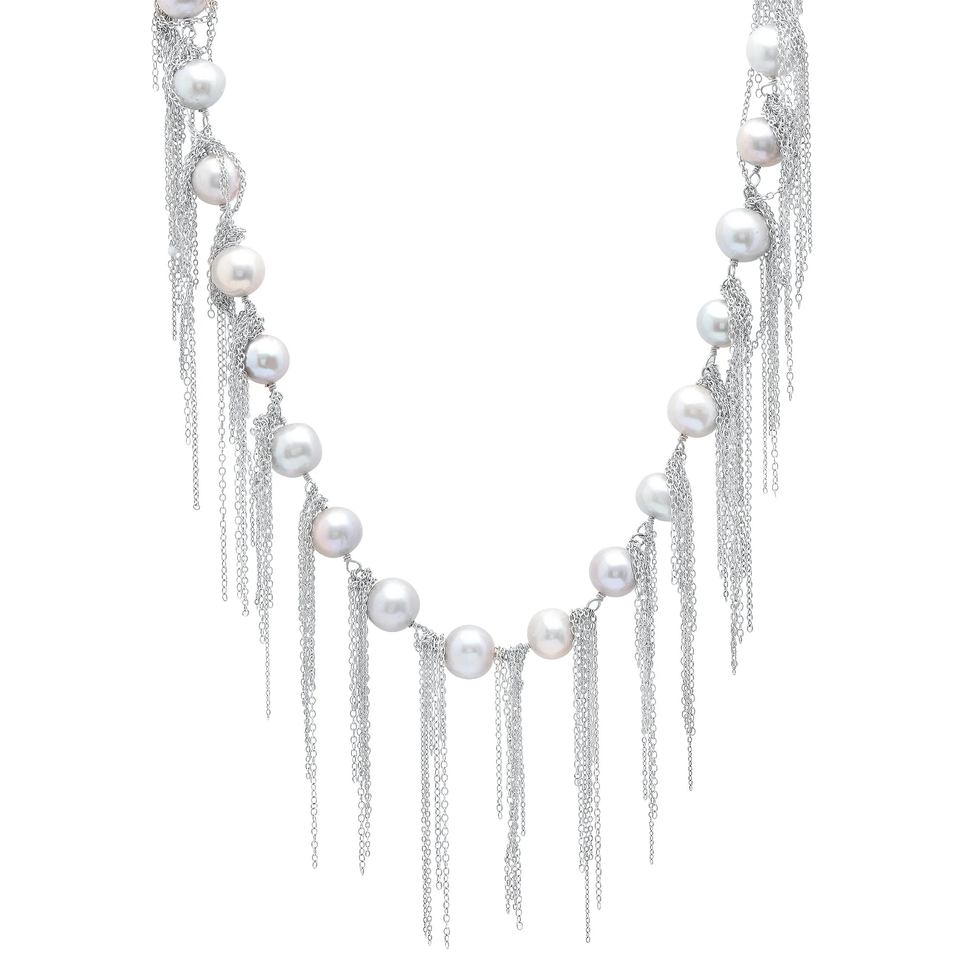 White Fringe 18" Necklace
