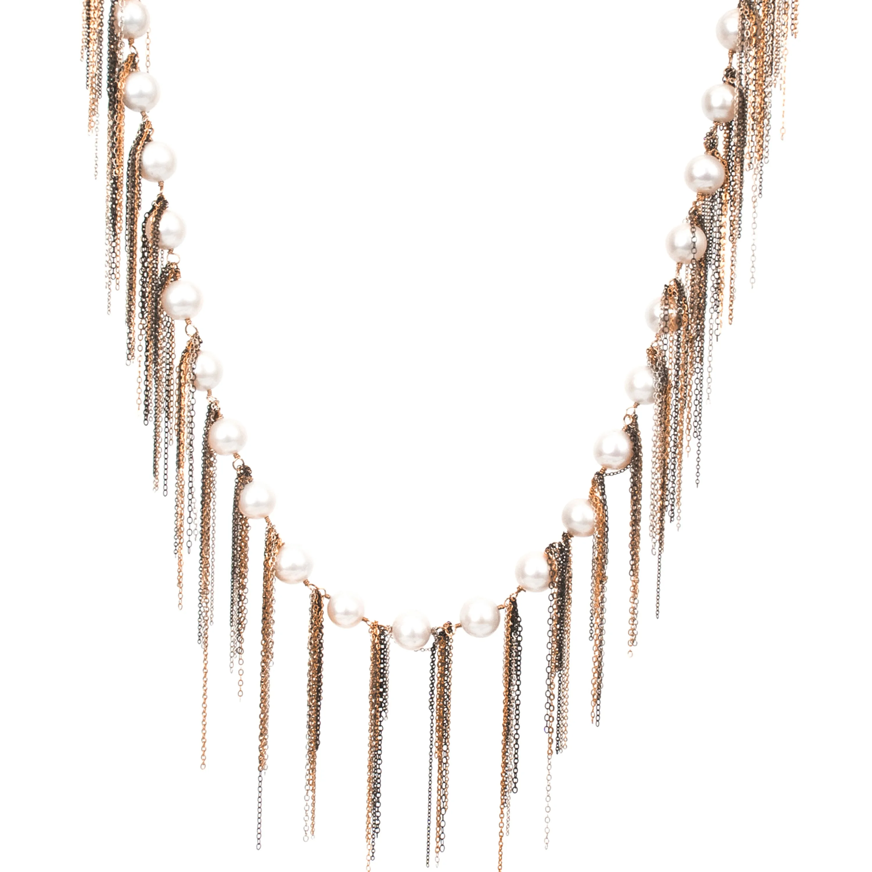 White Fringe 18" Necklace