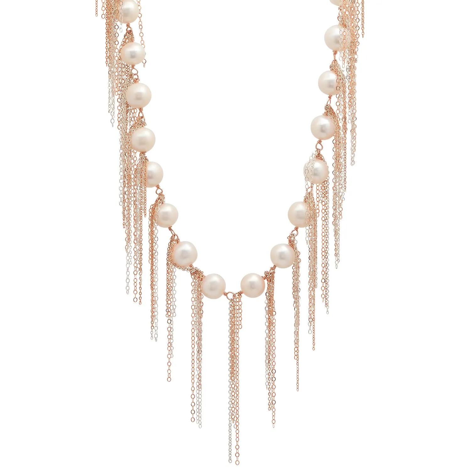 White Fringe 18" Necklace