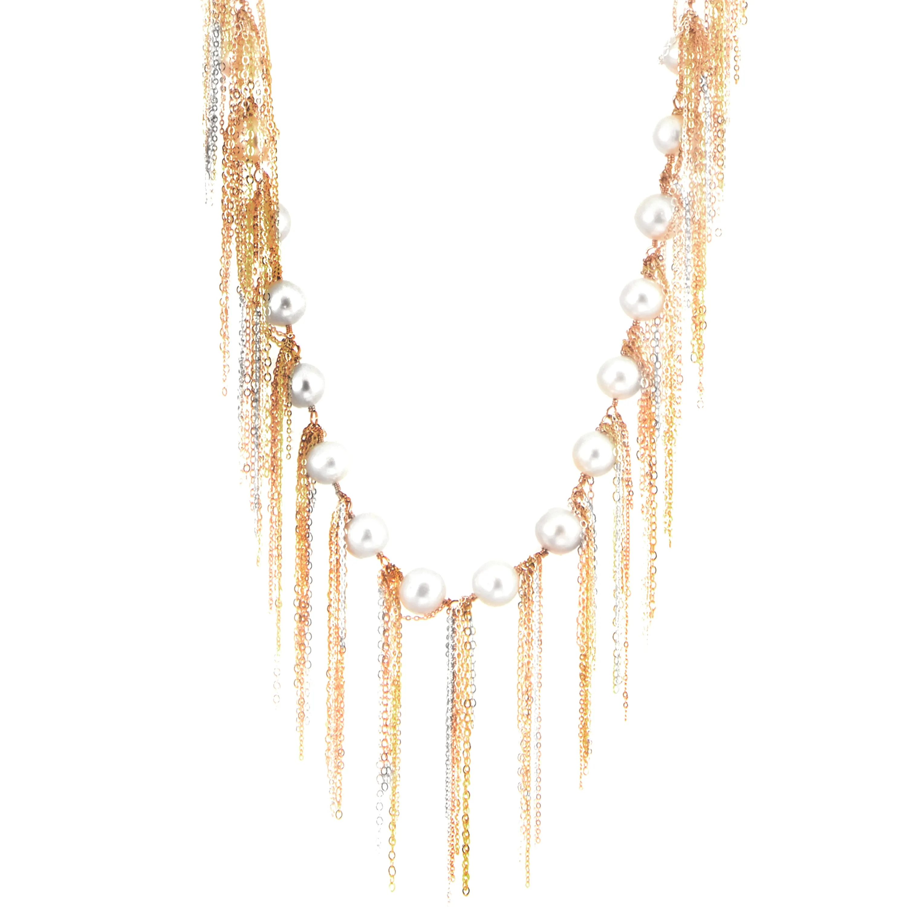 White Fringe 18" Necklace