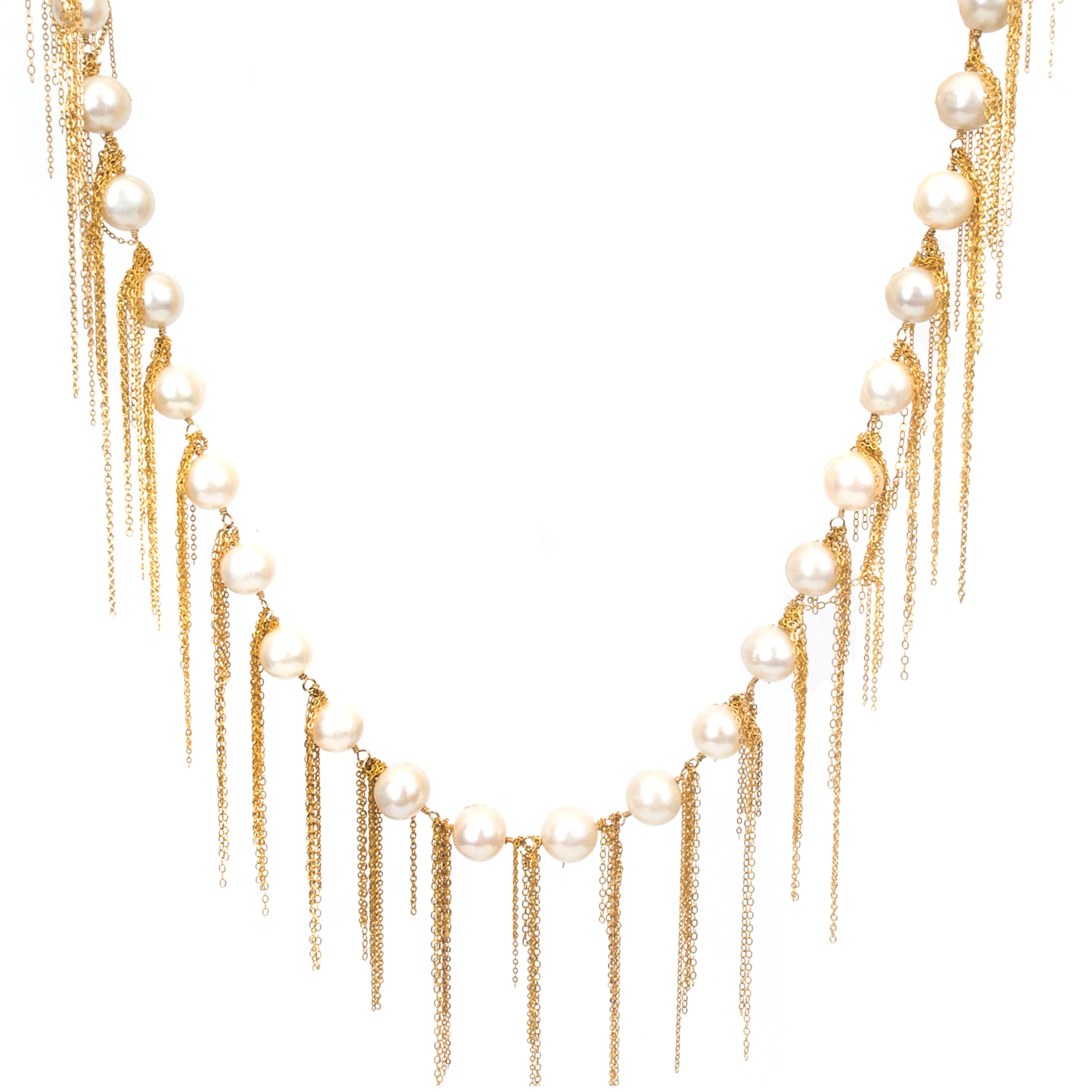 White Fringe 18" Necklace