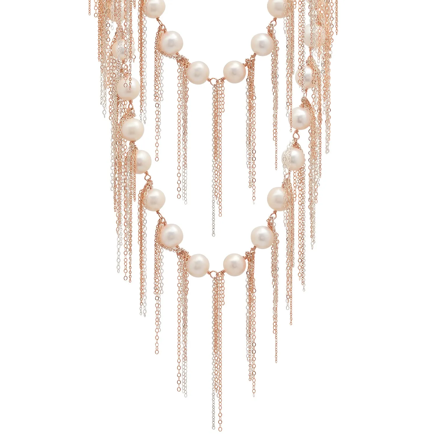 White Fringe 62" Necklace