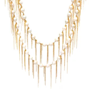 White Fringe 62" Necklace