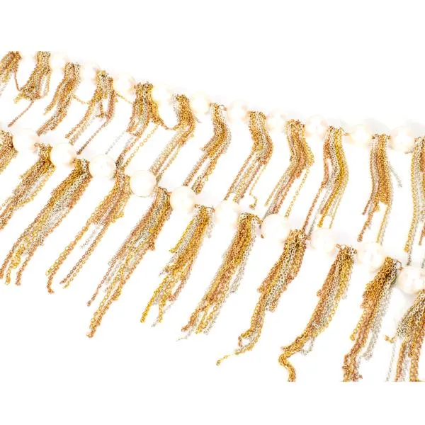 White Fringe 62" Necklace