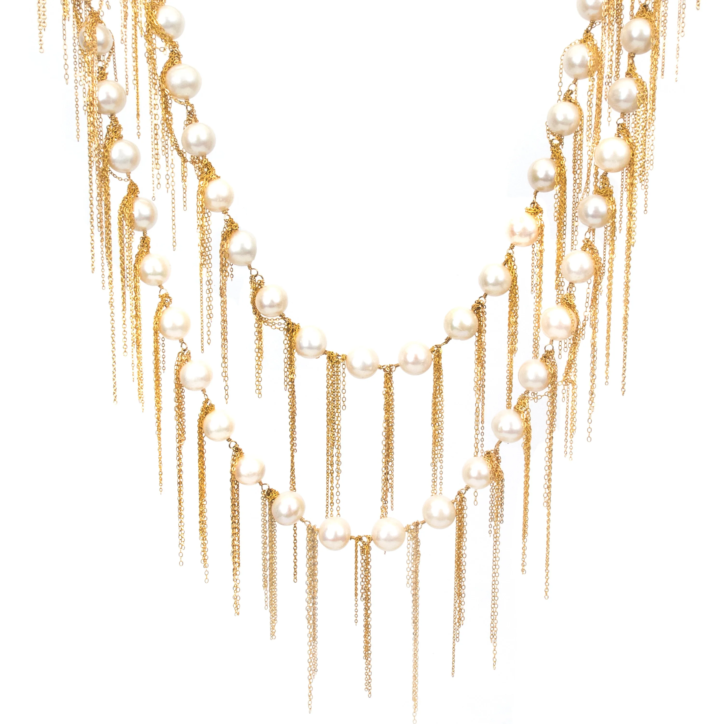White Fringe 62" Necklace