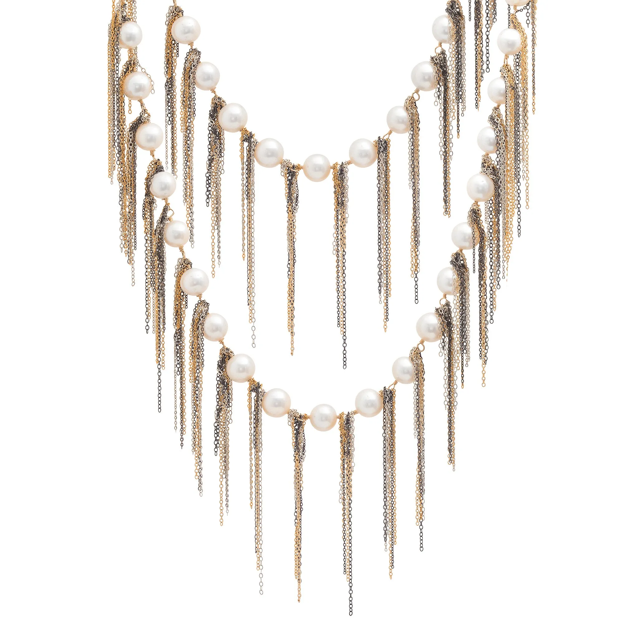White Fringe 62" Necklace