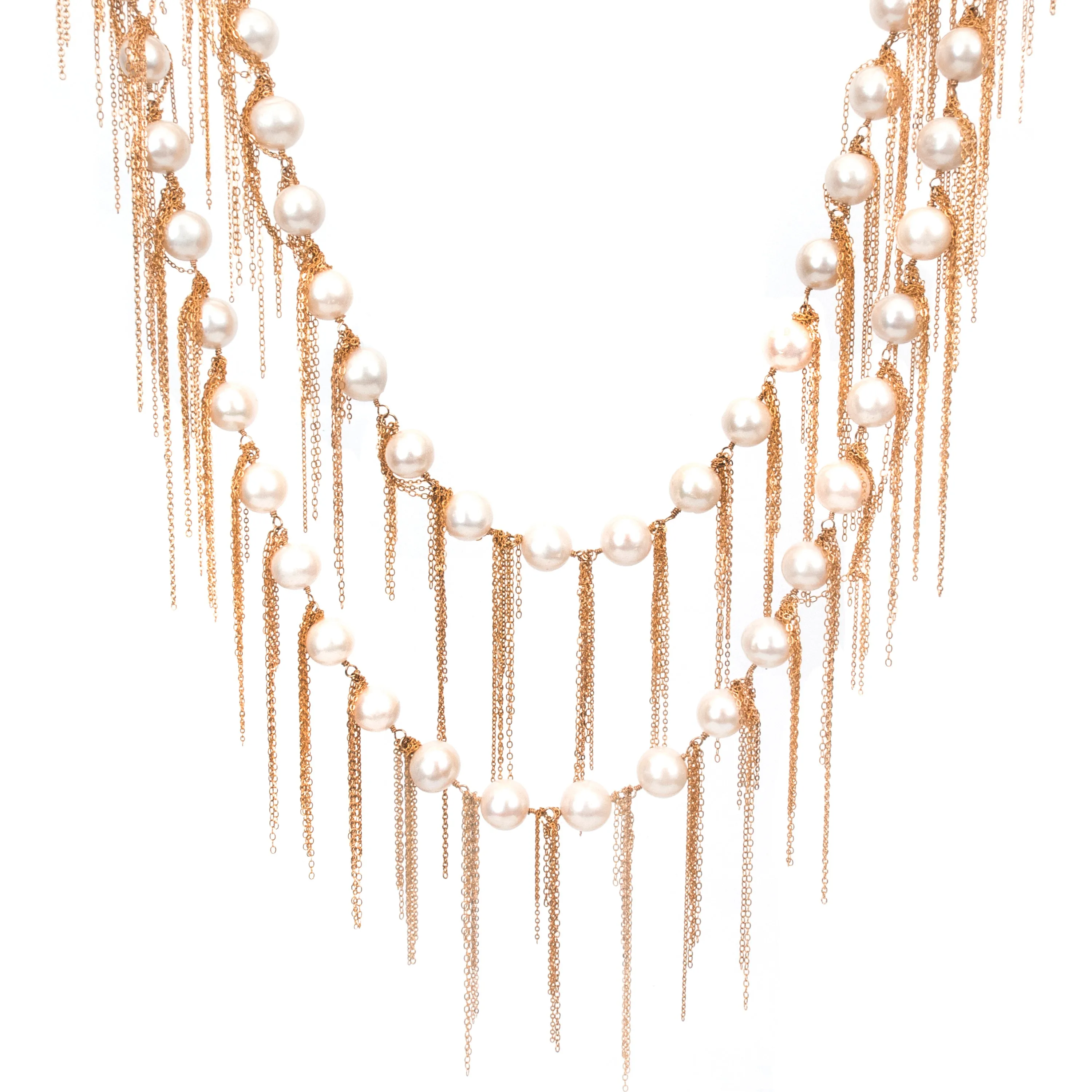White Fringe 62" Necklace