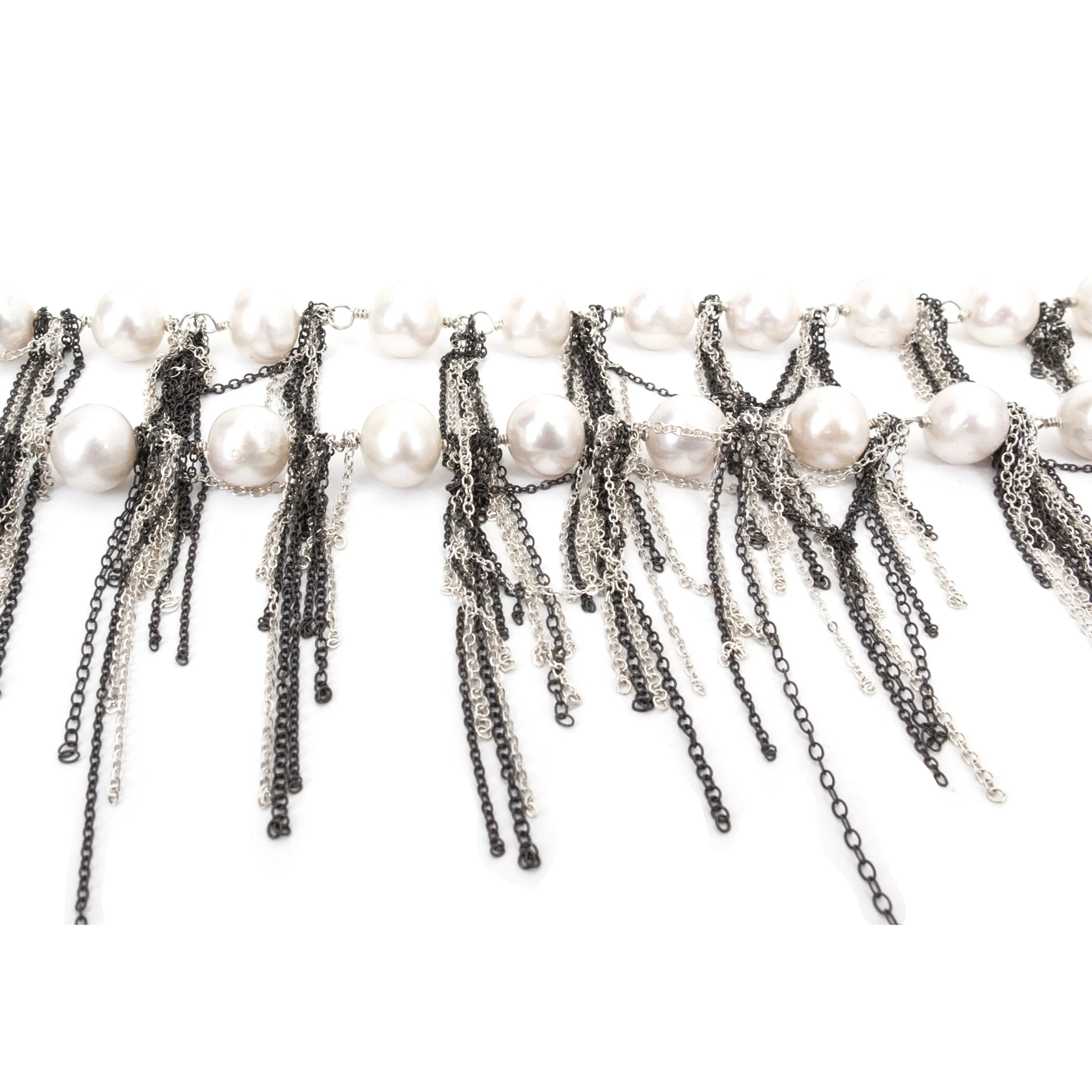 White Fringe 62" Necklace