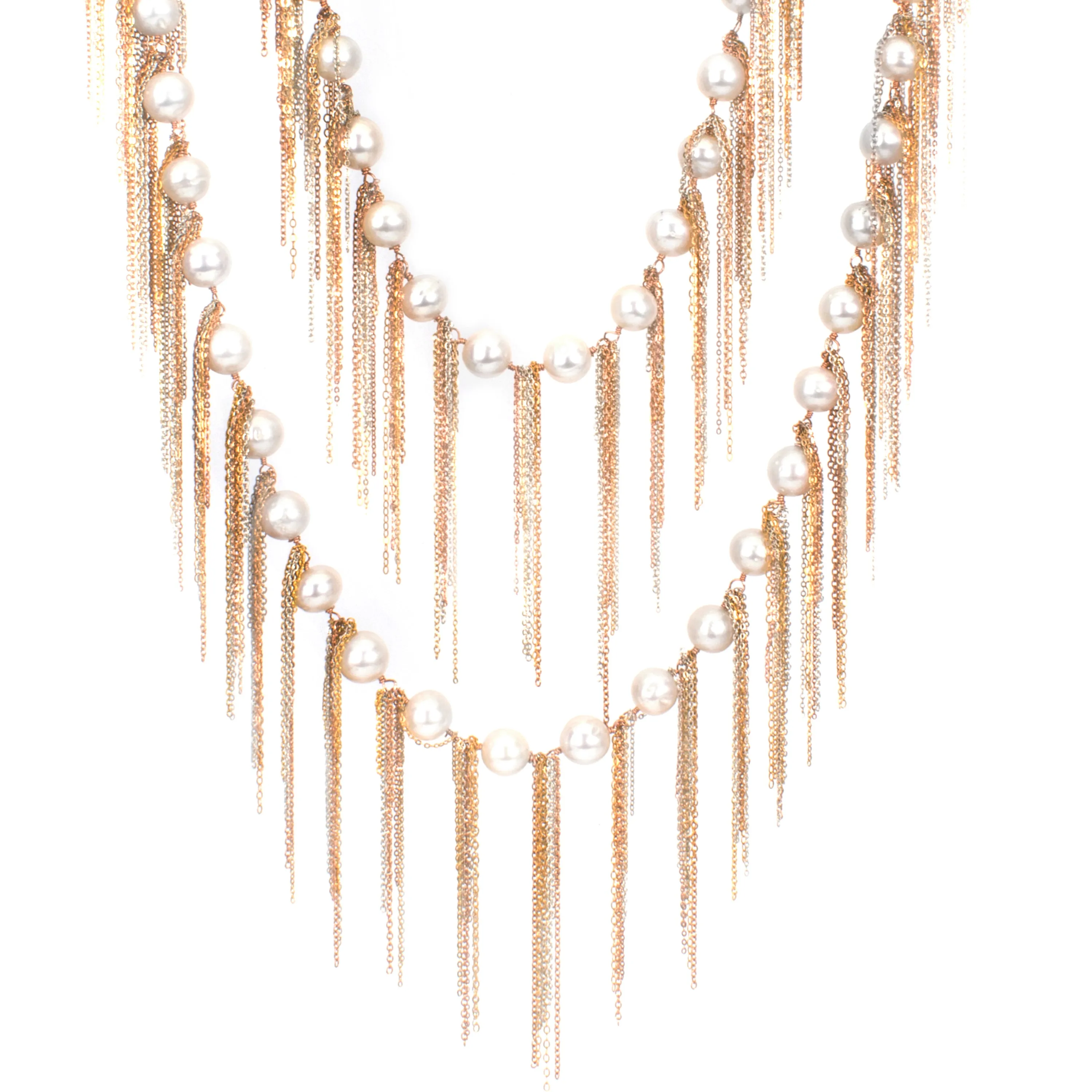 White Fringe 62" Necklace