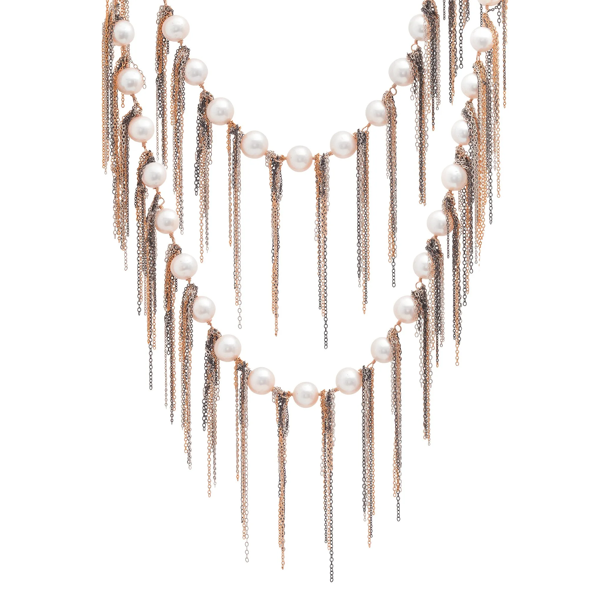 White Fringe 62" Necklace