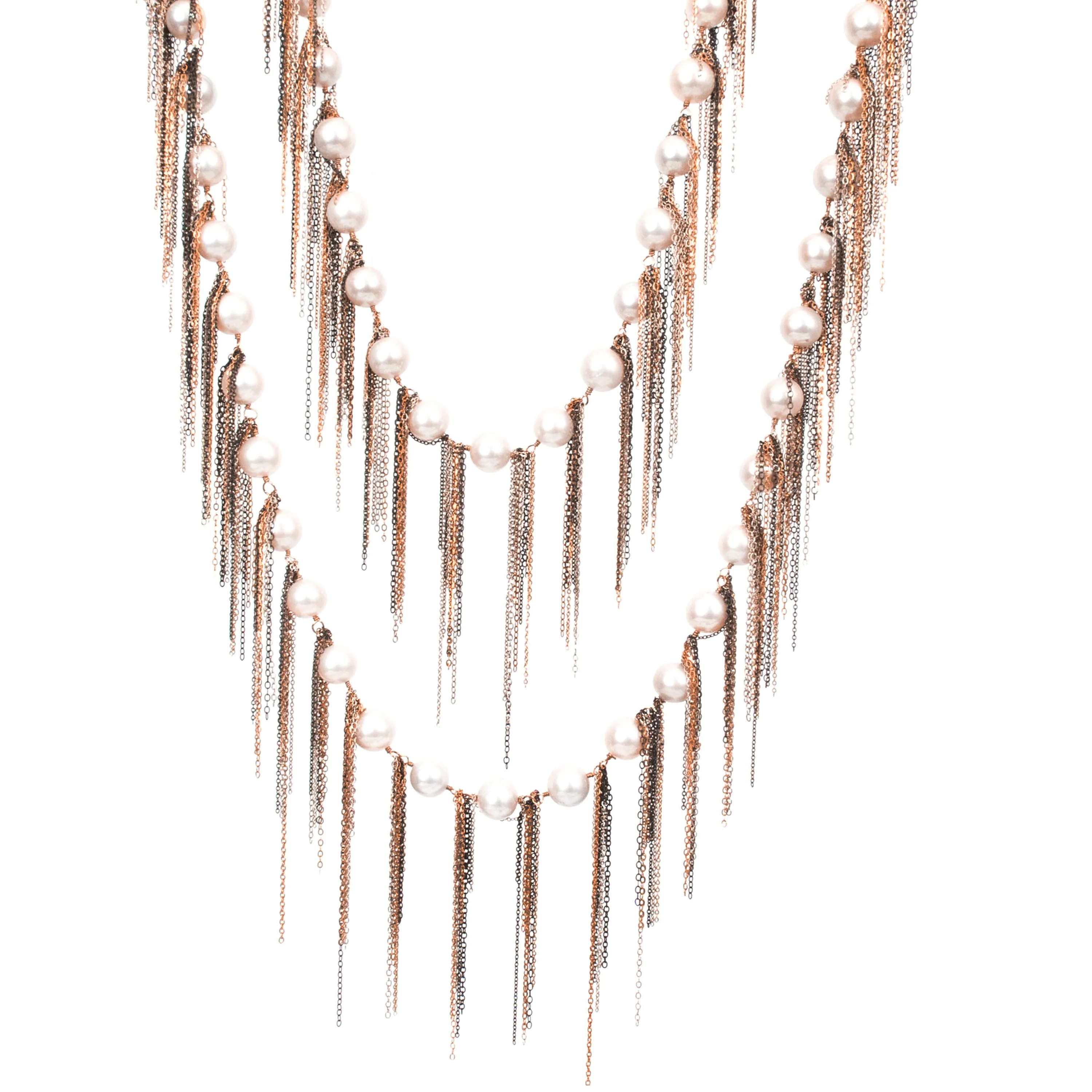 White Fringe 62" Necklace