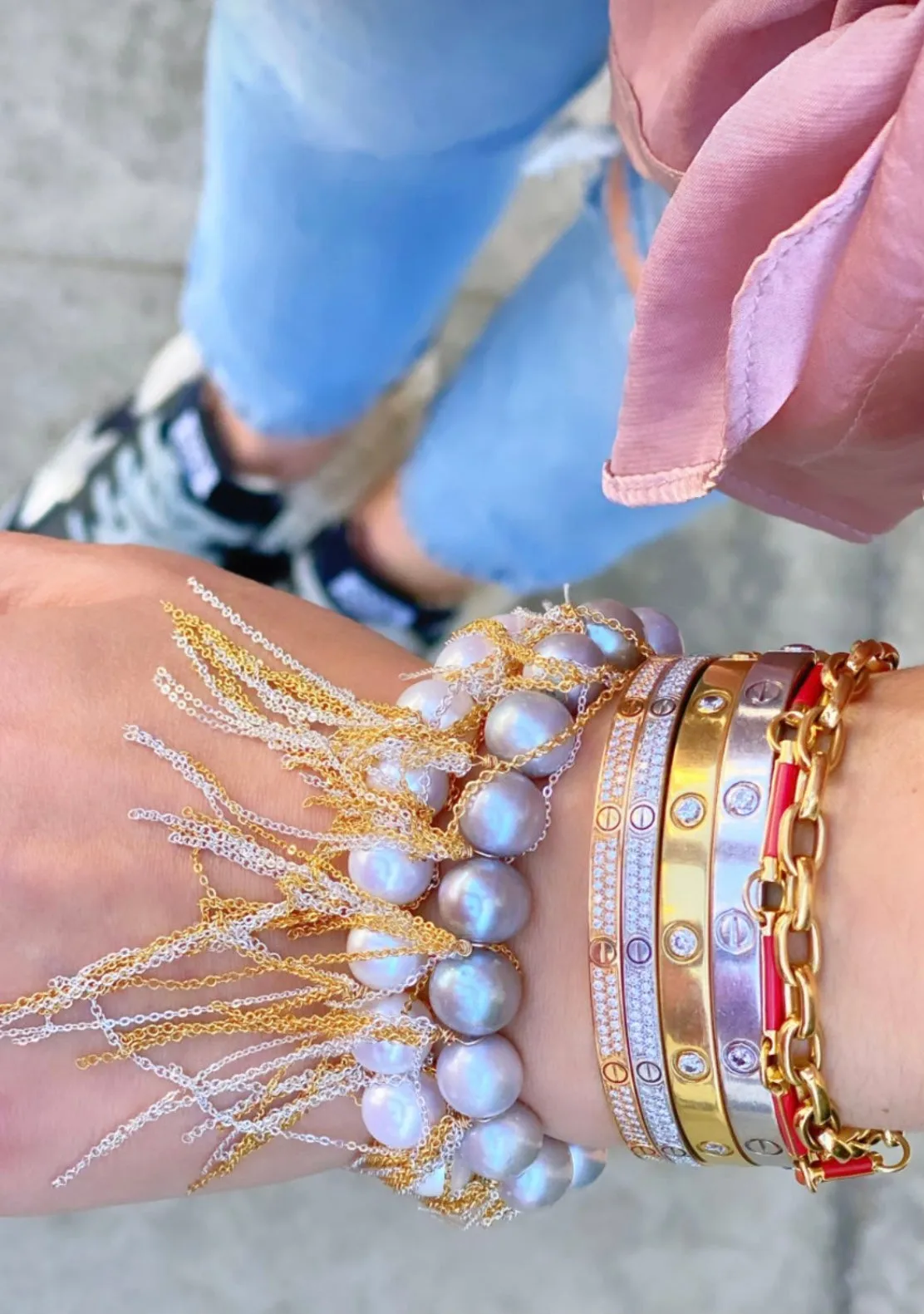 White Fringe Bracelet
