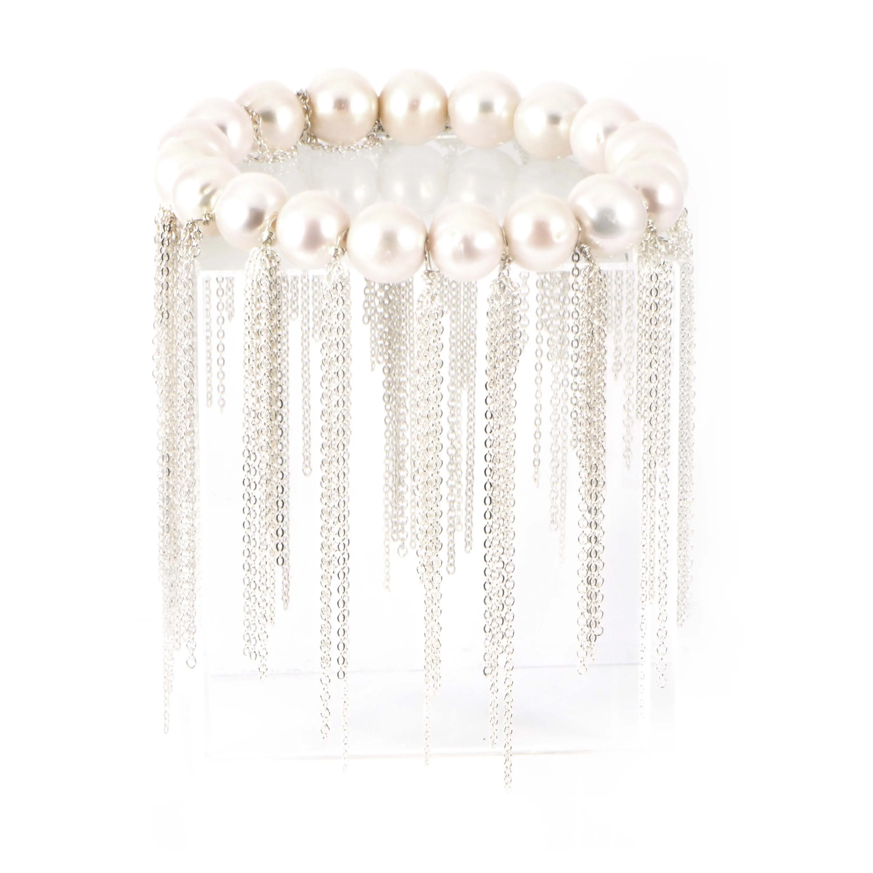 White Fringe Bracelet