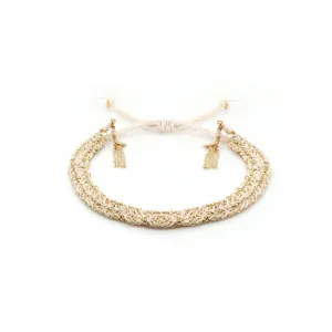 White Silk Bolo Fringe Bracelet