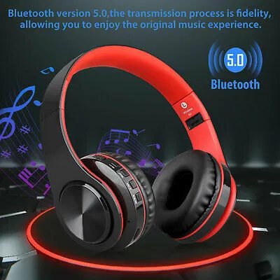 Wireless Bluetooth 5.0 Headphone Mic Stereo Earphone Super Bass Headset Foldable