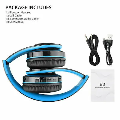 Wireless Bluetooth 5.0 Headphone Mic Stereo Earphone Super Bass Headset Foldable