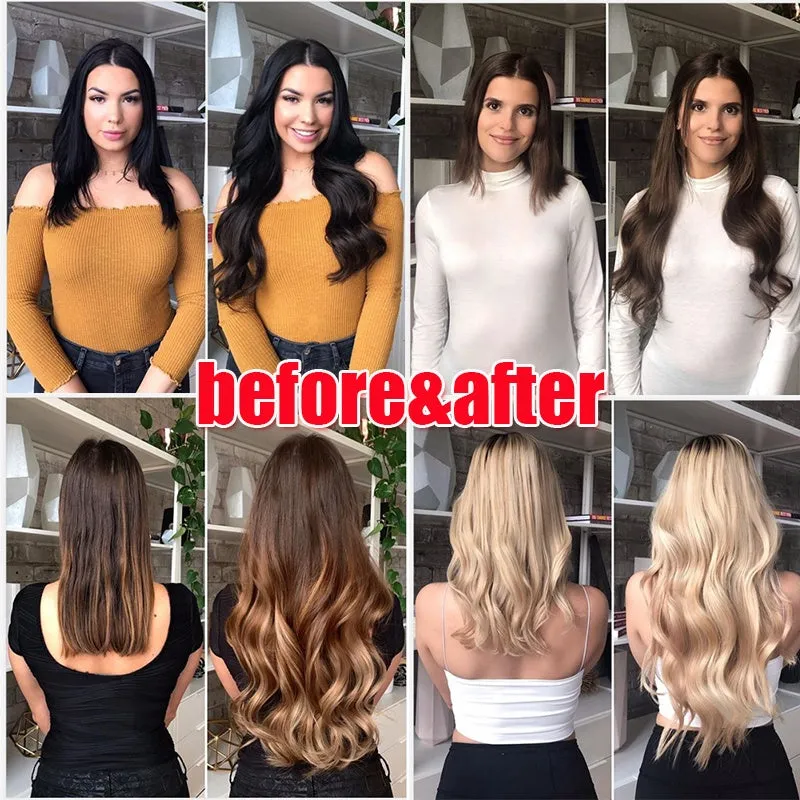 Women Easy Clip In Human Hair Extensions 8PCS Thick Real Hair Cabelo Humano Can Use 6 Months