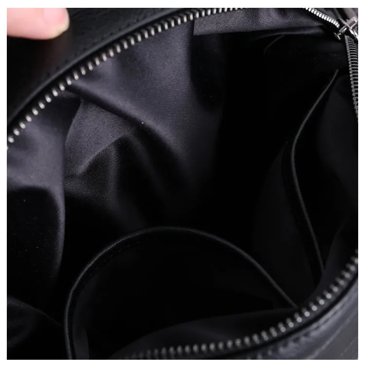Womens Nylon Leather Boston Handbags Womens Black Nylon Shoulder Purse for Ladies
