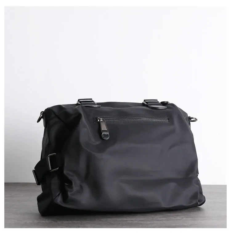Womens Nylon Leather Travel Shoulder Handbags Womens Black Nylon Gym Purse Nylon Work Handbag Purse for Ladies