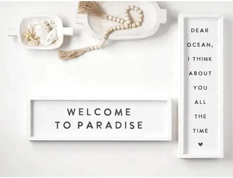 WOOD SIGN BEACH DÉCOR FRAMED INSPIRATIONAL WALL ART