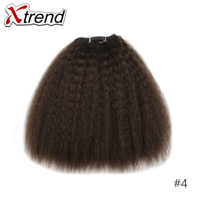 Xtrend Yaki Straight Hair Bundles Short Synthetic Crochet Braids Hair Weave For Black Women