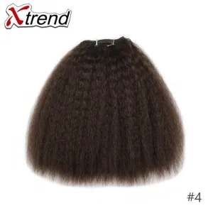 Xtrend Yaki Straight Hair Bundles Short Synthetic Crochet Braids Hair Weave For Black Women