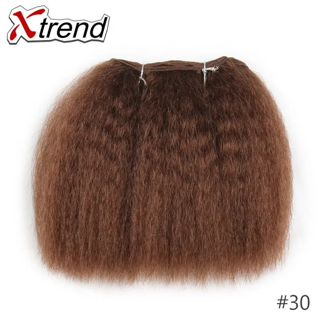 Xtrend Yaki Straight Hair Bundles Short Synthetic Crochet Braids Hair Weave For Black Women