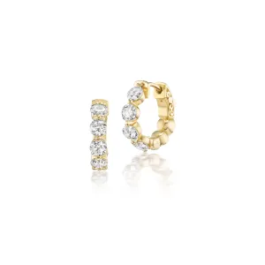Yellow Gold Diamond Hoop Earrings