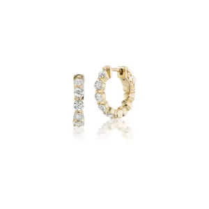 Yellow Gold Diamond Mini-Hoop Earrings