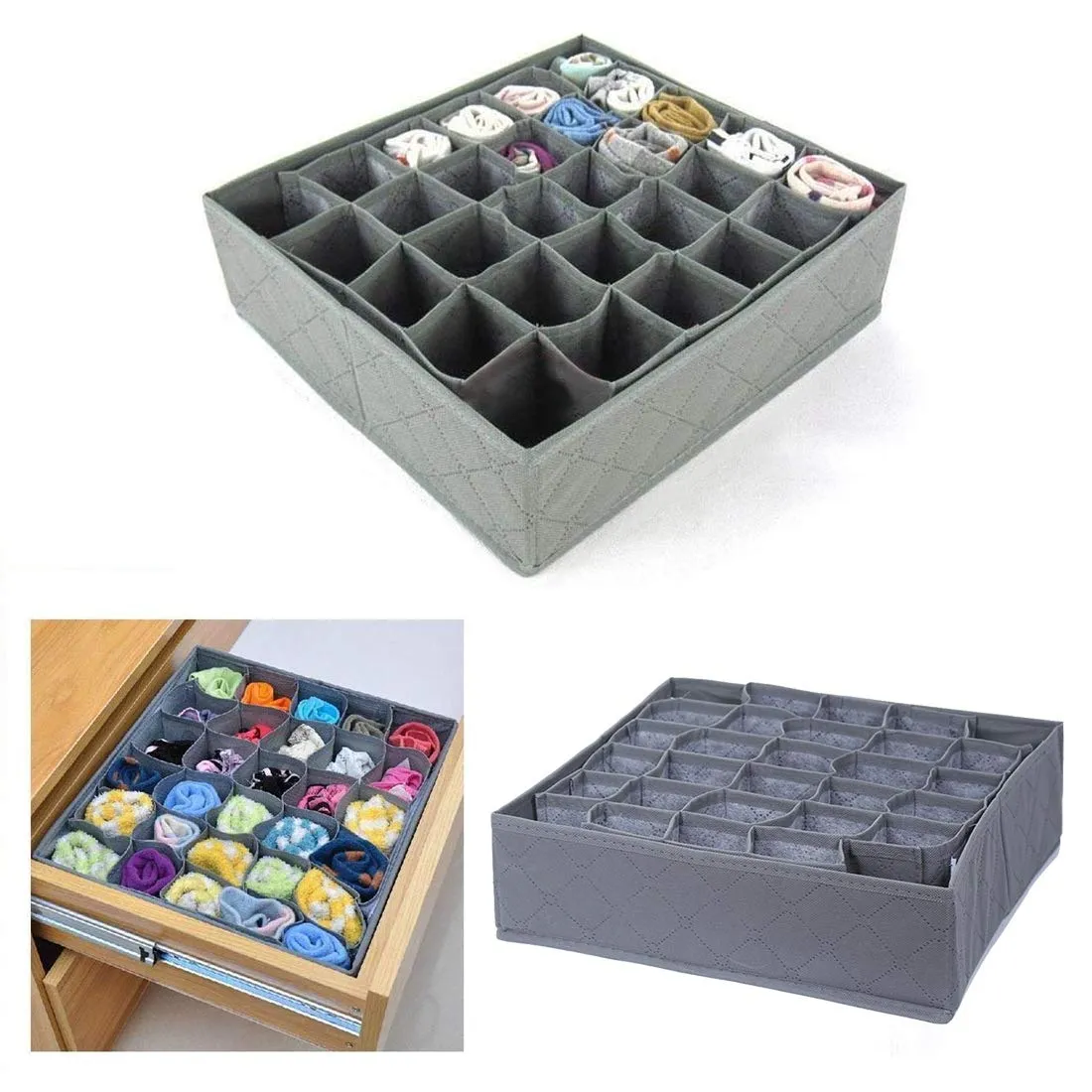 Yinrunx Baby Foldable Underwear Socks Drawer for Thin Socks Closet Organizers Dividers Storage 30 Cell