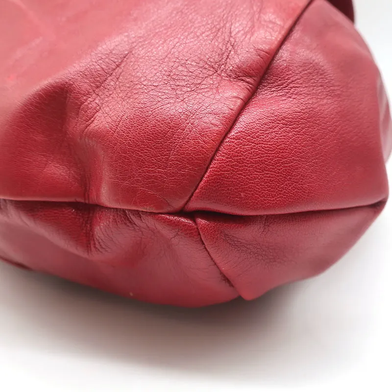 Yves Saint Laurent Nadja Rose Hobo Red Leather Small Shoulder Bag