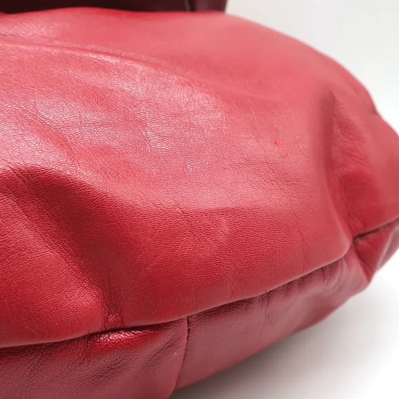 Yves Saint Laurent Nadja Rose Hobo Red Leather Small Shoulder Bag