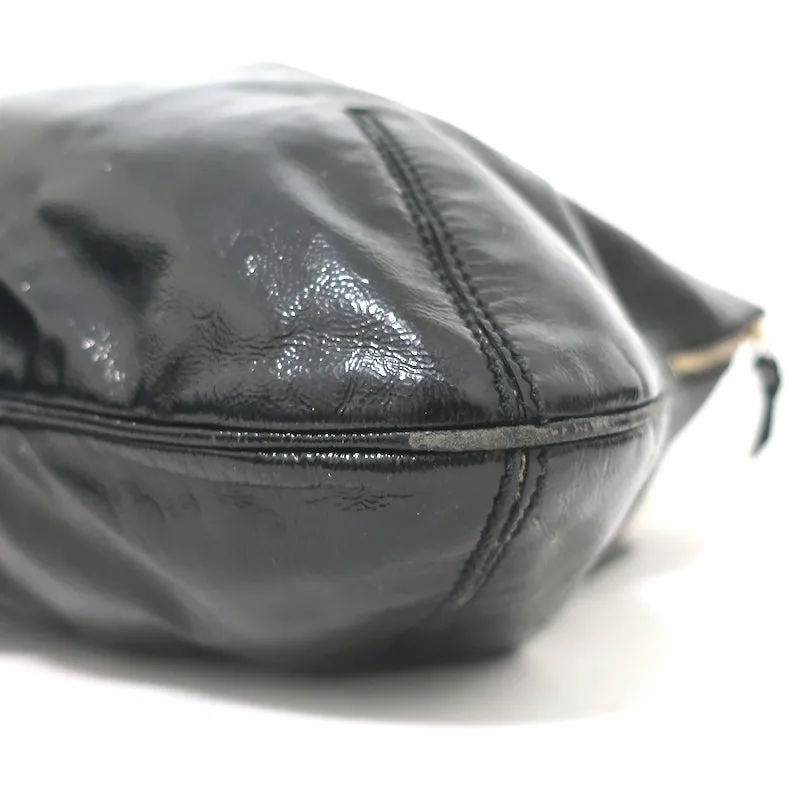 Yves Saint Laurent Tribute Tote Black Patent Leather Large Shoulder Bag